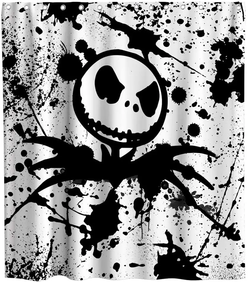 Jack Night-mare Before Christmas Shower Curtain Halloween Fabric Skull Bathroom Décor
Jack Night-mare Before Christmas Shower Curtain Halloween Fabric Skull Bathroom Décor