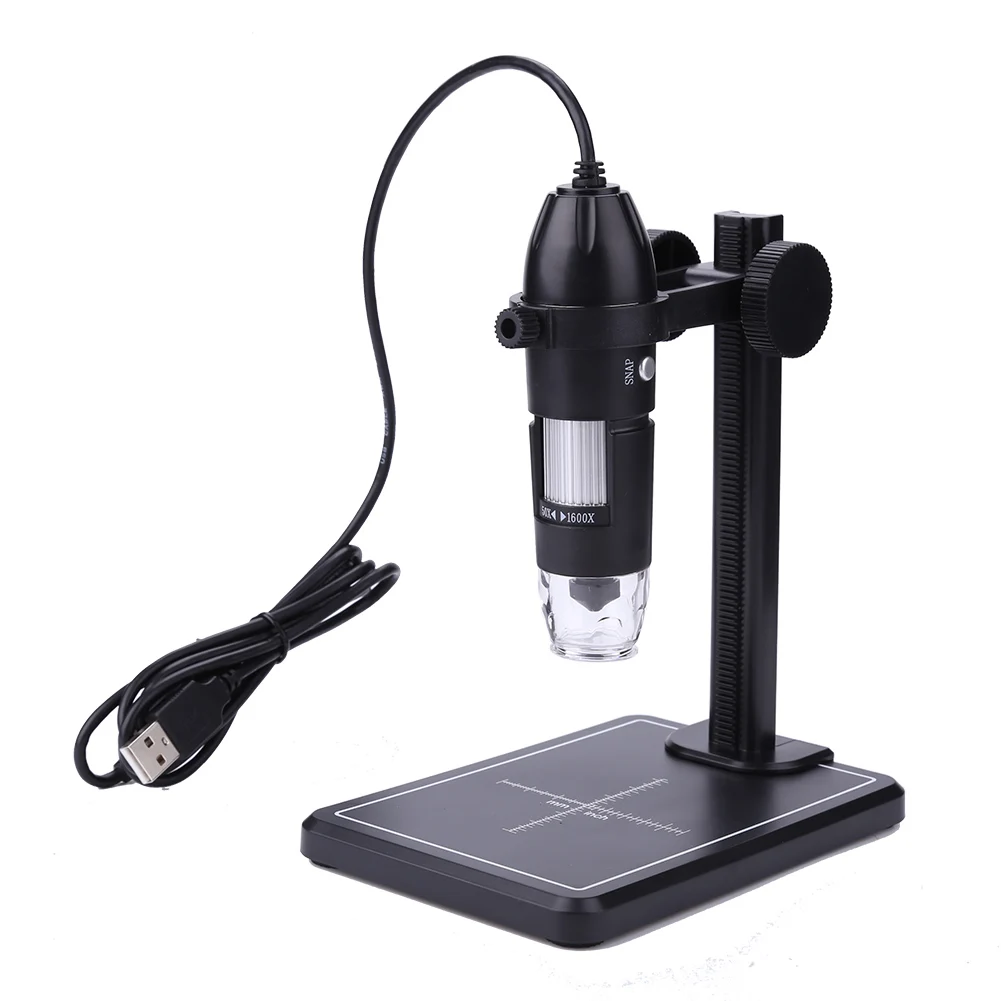 

1600X Professional Digital Microscope with Lift Stand 8LED 2MP Electric Microscopes Zoom Magnifier Endoscope Teaching Supplies
