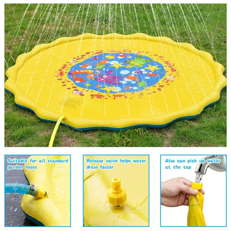 100cm/170cm Inflatable Cushion Pool Kids Play Water Spray Water Mat Lawn Games Pad Sprinkler Play Toys Outdoor Tub Swiming Pool
100cm/170cm Inflatable Cushion Pool Kids Play Water Spray Water Mat Lawn Games Pad Sprinkler Play Toys Outdoor Tub Swiming Pool