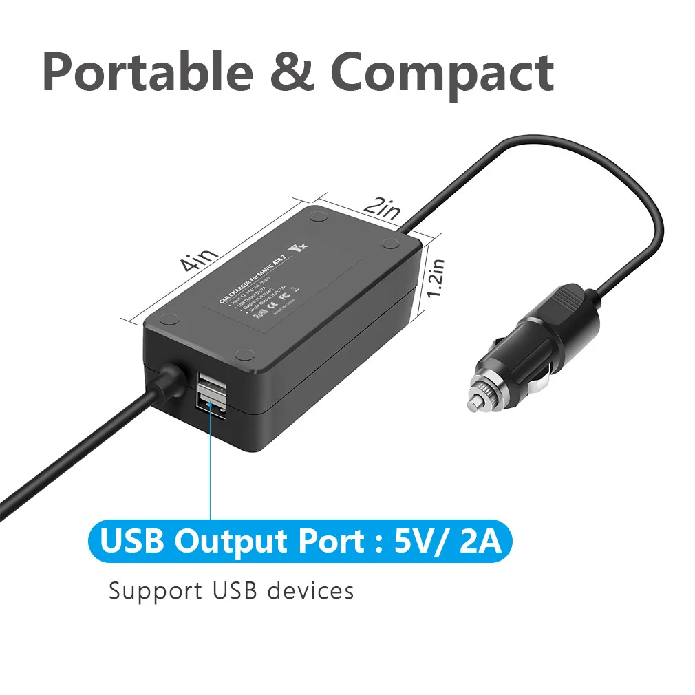Smart Battery Car Charger Outdoor Remote Controller Power Charging USB Port For DJI Mavic Air 2 Black Advanced Accessorie
Smart Battery Car Charger Outdoor Remote Controller Power Charging USB Port For DJI Mavic Air 2 Black Advanced Accessorie
