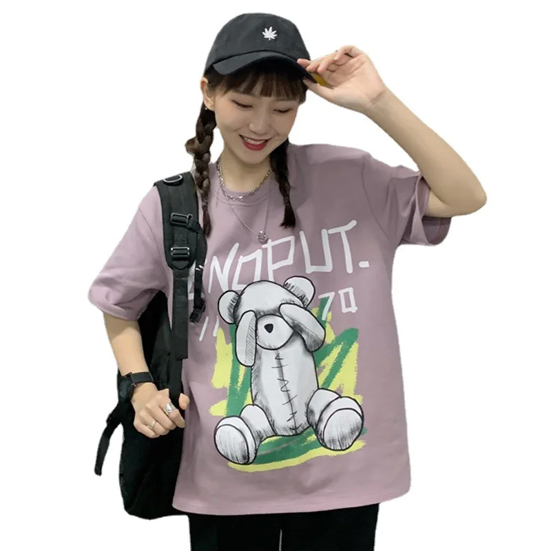 Short sleeve T-shirt women's mid long Korean version lazy wind loose casual cartoon cotton top summer half sleeve T-shirt fashio
Short sleeve T-shirt women's mid long Korean version lazy wind loose casual cartoon cotton top summer half sleeve T-shirt fashio