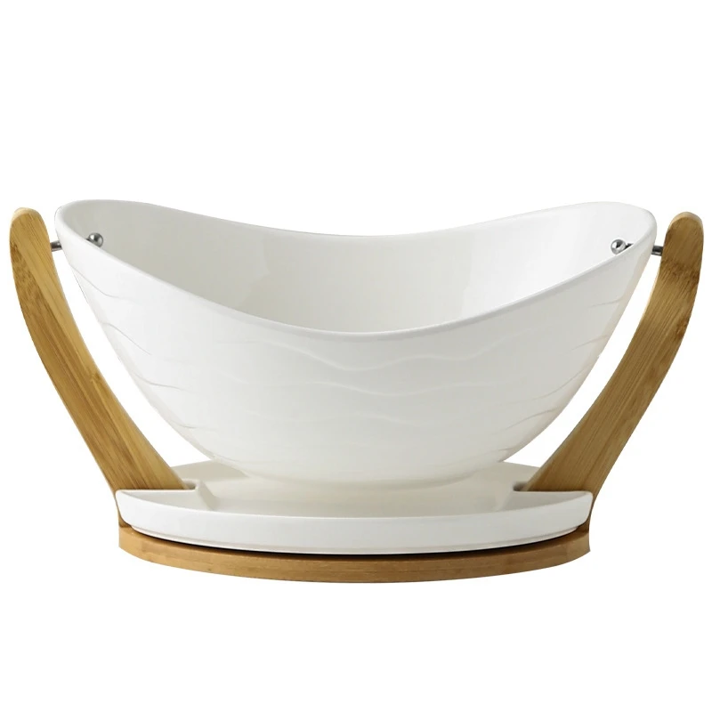 Ceramic Fruit Bowl Wooden Frame Fruit Basket Stand Drain Fruit Plate For Kitchen Living Room Ornaments Home Decoration
Ceramic Fruit Bowl Wooden Frame Fruit Basket Stand Drain Fruit Plate For Kitchen Living Room Ornaments Home Decoration