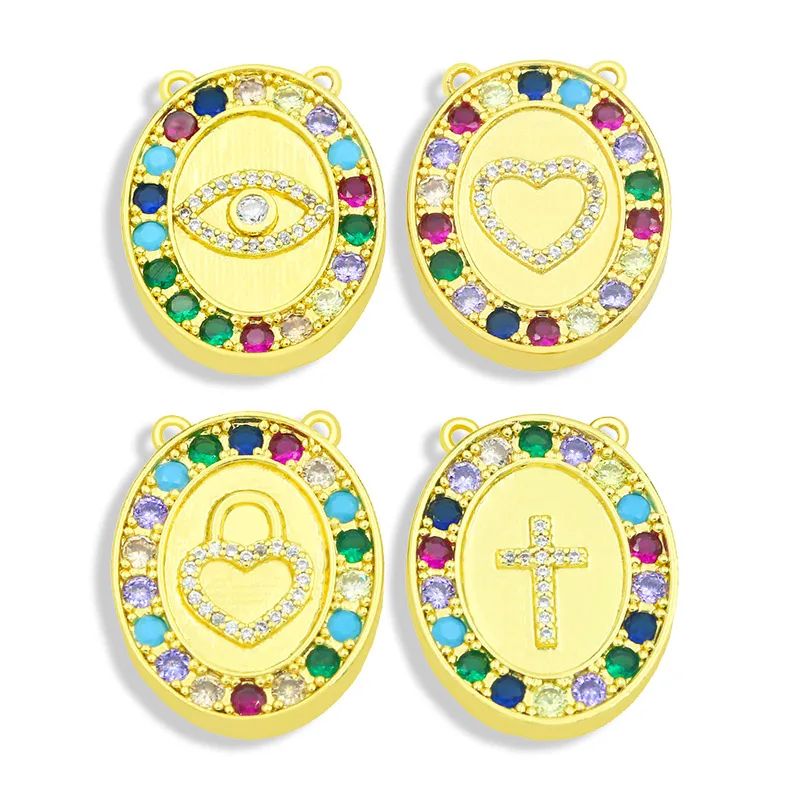 OCESRIO Cubic Zirconia Evil Eye Pendants Cross Charms Gold Plated Brass Copper Necklace Pendant for Jewelry Making pdta430
OCESRIO Cubic Zirconia Evil Eye Pendants Cross Charms Gold Plated Brass Copper Necklace Pendant for Jewelry Making pdta430