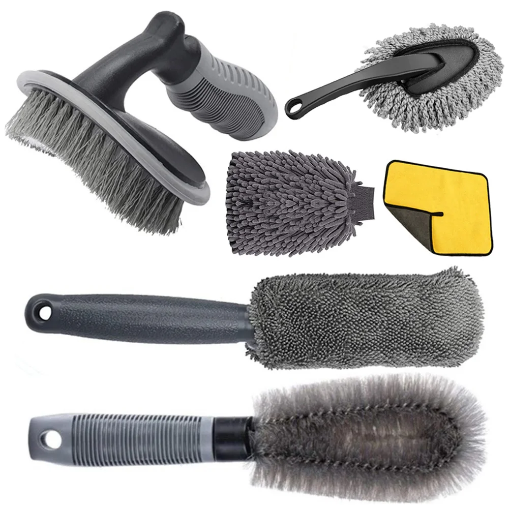 6PCS Car Cleaning Brush Set Wheel Brush Car Detailing Kit Tire Rim Cleaner Microfiber Mitt Duster Car Cleaning Tool Accessories
6PCS Car Cleaning Brush Set Wheel Brush Car Detailing Kit Tire Rim Cleaner Microfiber Mitt Duster Car Cleaning Tool Accessories
