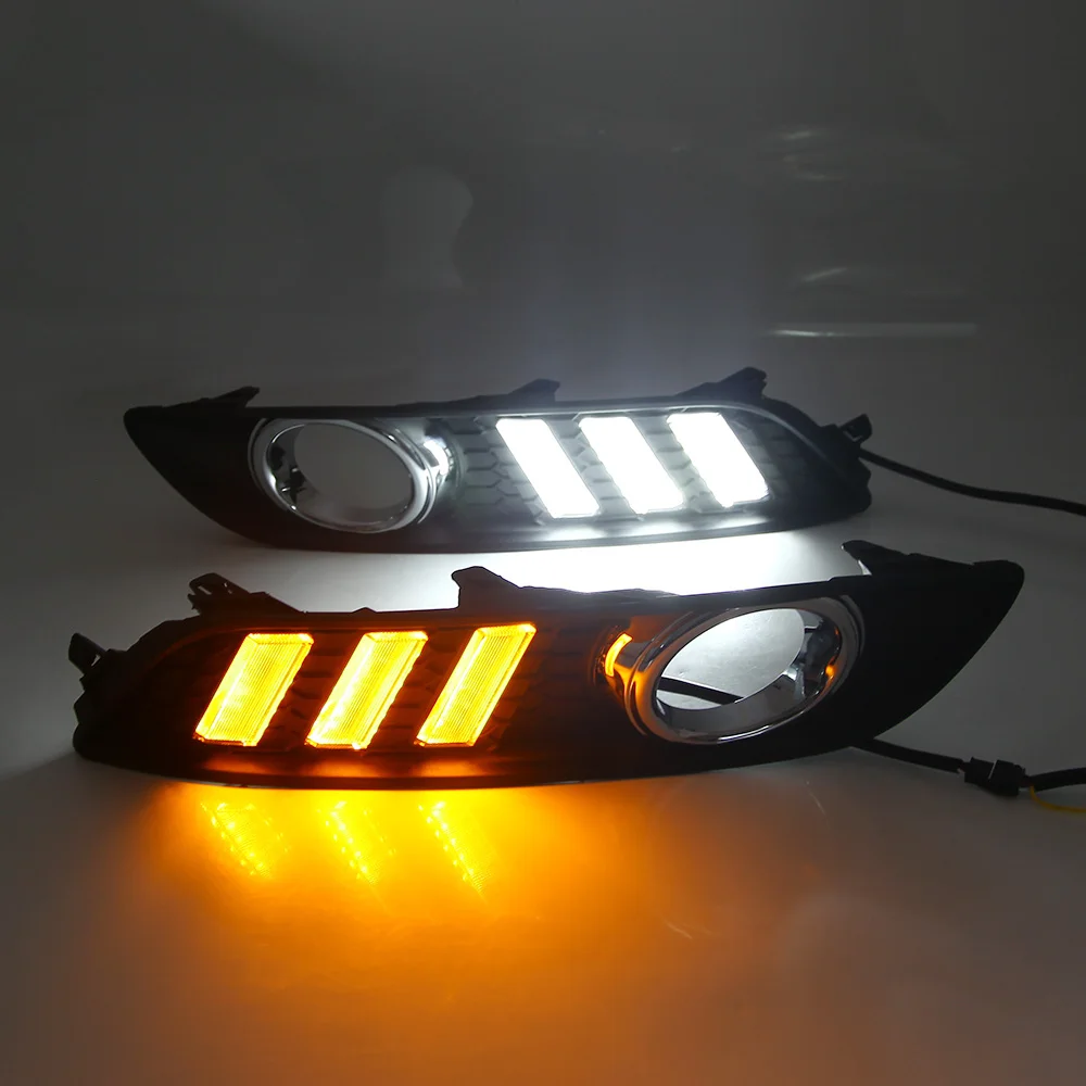 Qirun led drl daytime running light for Nissan Sylphy 2013 with moving yellow turn signals and blue night light
Qirun led drl daytime running light for Nissan Sylphy 2013 with moving yellow turn signals and blue night light