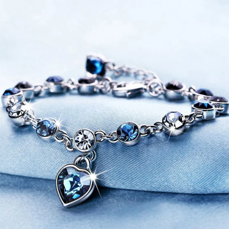European and American Heart-Shaped Crystal Bracelet Jewelry 2021 New Fashion Bracelet Party Holiday Gift
European and American Heart-Shaped Crystal Bracelet Jewelry 2021 New Fashion Bracelet Party Holiday Gift