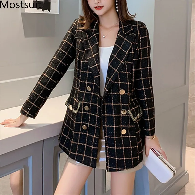 Женские блейзеры в клетку, элегантные двубортные пальто с длинным рукавом и карманами, винтажные Модные женские блейзеры, осень 2020
Женские блейзеры в клетку, элегантные двубортные пальто с длинным рукавом и карманами, винтажные Модные женские блейзеры, осень 2020