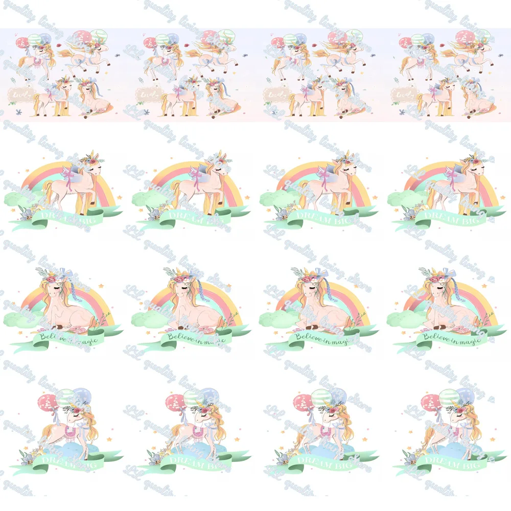 WL 2‘ Cute Cartoon Unicorn Printing Grosgrain Ribbon Gift Wrapping Bow Hair Accessories Birthday Party Decoration Craft Supplies
WL 2‘ Cute Cartoon Unicorn Printing Grosgrain Ribbon Gift Wrapping Bow Hair Accessories Birthday Party Decoration Craft Supplies