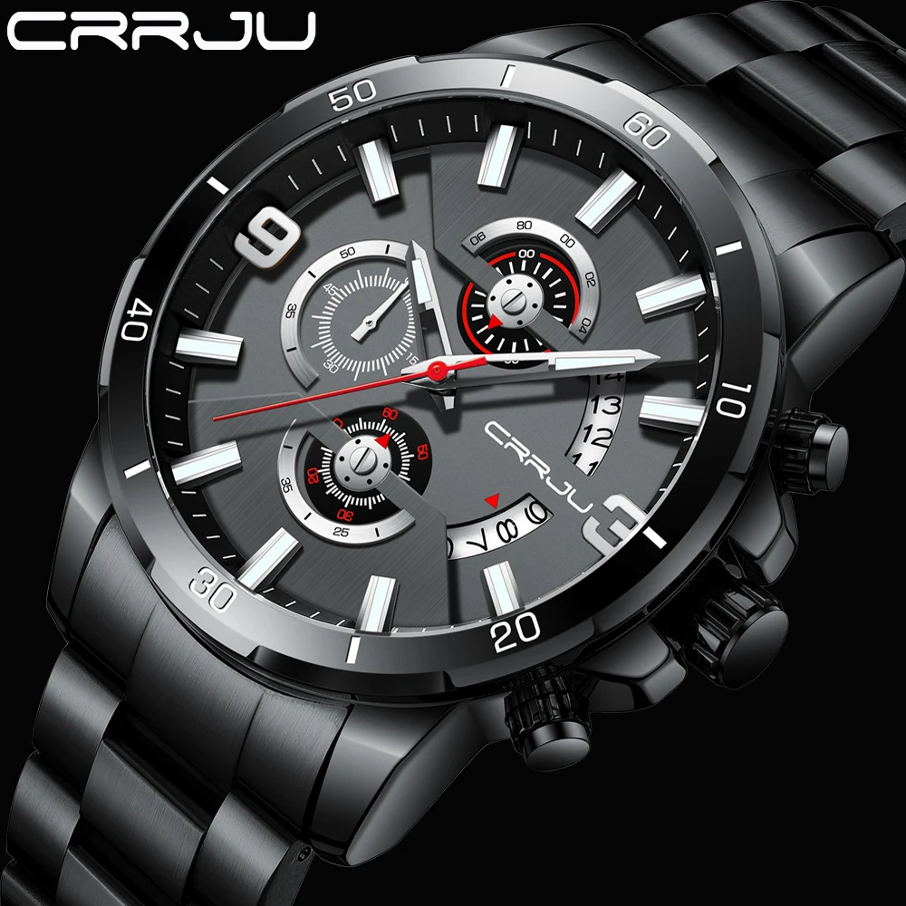 CRRJU Wrist Watches for Men Top Brand Luxury Automatic Watch Sport Stainless Steel Waterproof Watch Men relogio masculino
CRRJU Wrist Watches for Men Top Brand Luxury Automatic Watch Sport Stainless Steel Waterproof Watch Men relogio masculino