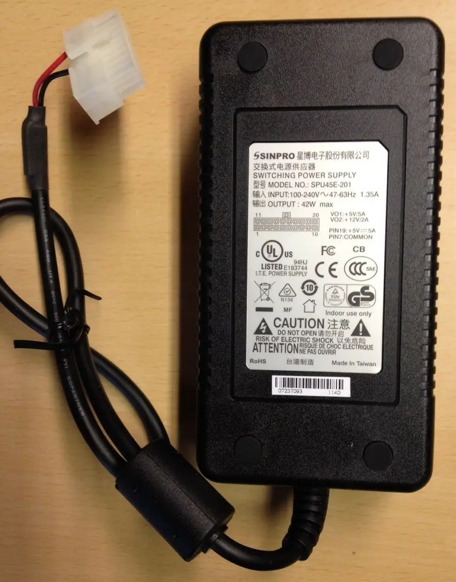 Power Supply spu45e-201 100-240v 1,35a out: 42w Max. NEW, Boxed Power Supply Unit
Power Supply spu45e-201 100-240v 1,35a out: 42w Max. NEW, Boxed Power Supply Unit