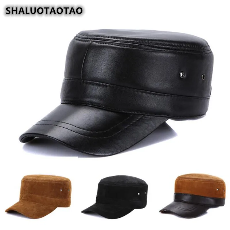 Men's Leather Hat Flat Cap Genuine Leather Hat Snapback Autumn Winter Hat Fashion Sheepskin Military Hats Ladies Hat
Men's Leather Hat Flat Cap Genuine Leather Hat Snapback Autumn Winter Hat Fashion Sheepskin Military Hats Ladies Hat