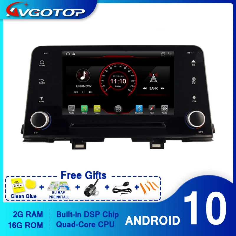AVGOTOP Android 10 WINCE Bluetooth GPS автомобильный радиоприемник DVD плеер для KIA MORNING PICANTO 2017 2G 16G