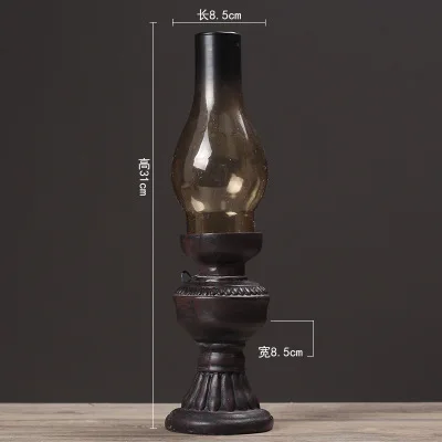 Винтажный керосиновый светильник в стиле ретро подсвечник полимерный реквизит