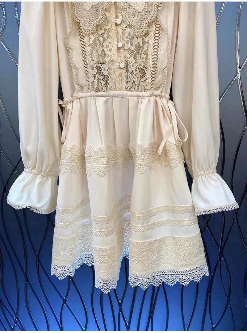 New Arrival Women's Dress 2021 Spring Summer Sexy Casual Ladies Turn-down Crochet Lace Patchwork Flare Sleeve Long Shirt Dress
New Arrival Women's Dress 2021 Spring Summer Sexy Casual Ladies Turn-down Crochet Lace Patchwork Flare Sleeve Long Shirt Dress