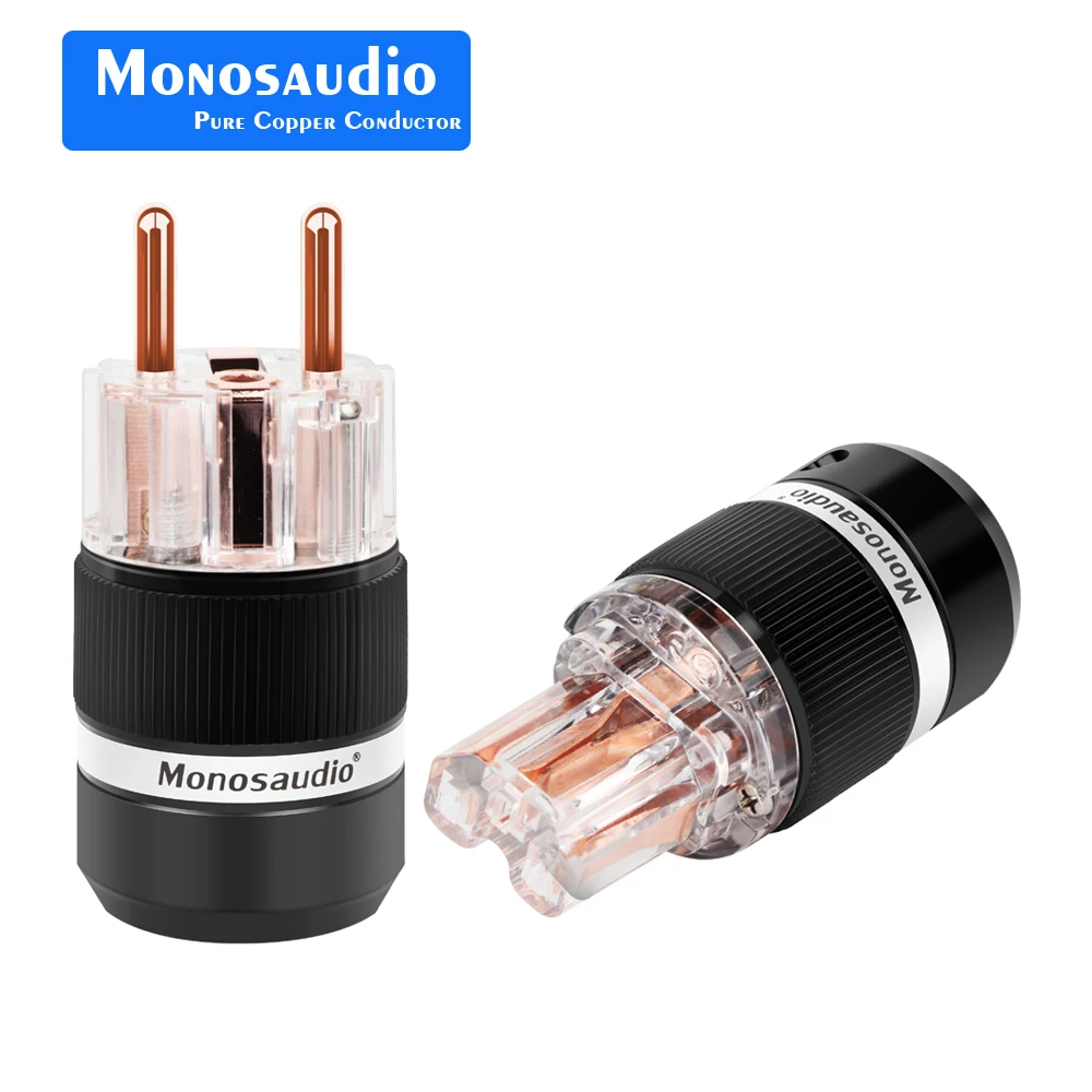 Monosaudio E101/F101 прозрачный 99.998% Чистая медь ЕС Schuko Hifi аудио шнур питания кабель штекер