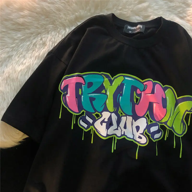 Summer loose short-sleeved T-shirt female letter printing top Oversized t-shirt y2k vintage O-neck t shirt Harajuku Clothing
Summer loose short-sleeved T-shirt female letter printing top Oversized t-shirt y2k vintage O-neck t shirt Harajuku Clothing