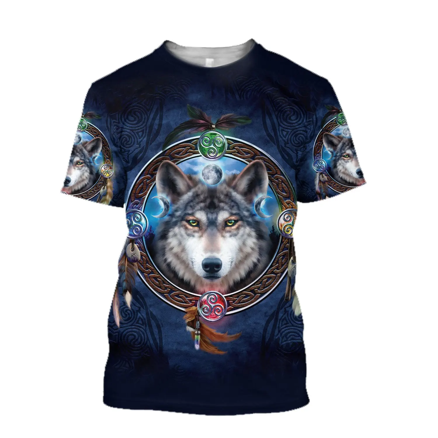 

Beautiful Wolf Native Indian 3D All Over Printed Men t shirt Harajuku Short sleeve Tshirt summer street Unisex tshirt tops DX-8