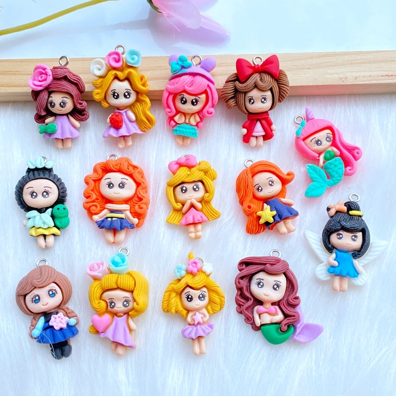 10pcs New Cute Cartoon Mini Princess Series Resin Kawaii Pendant Key Chain Necklace DIY Decoration Accessories W69
10pcs New Cute Cartoon Mini Princess Series Resin Kawaii Pendant Key Chain Necklace DIY Decoration Accessories W69