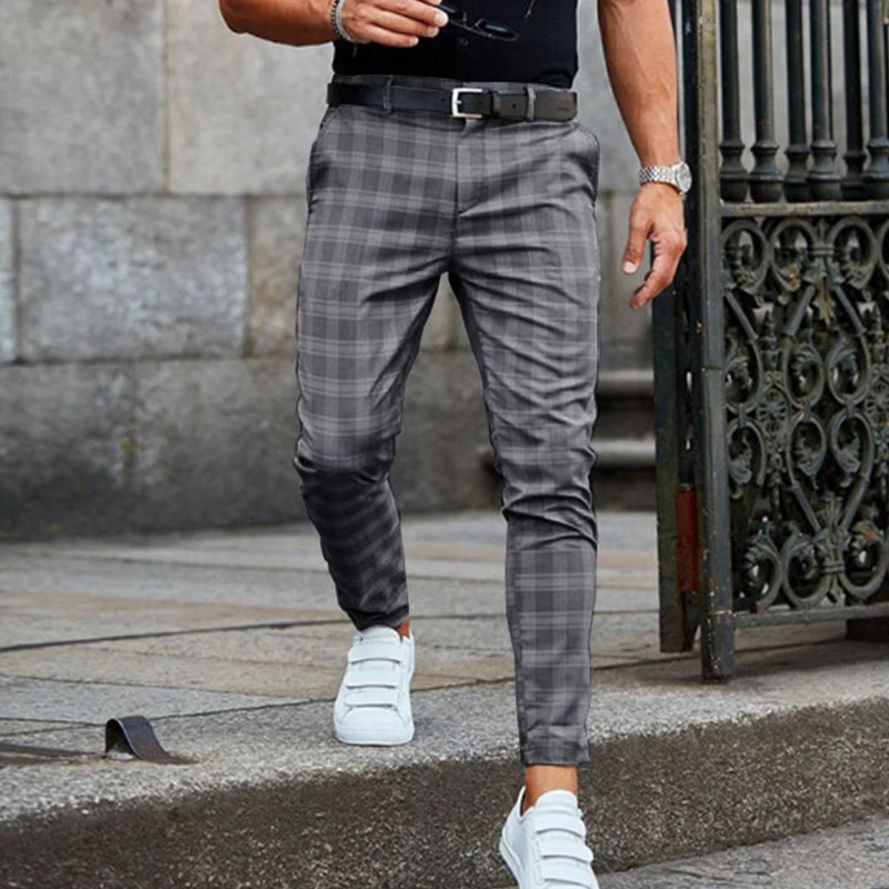 2021 Spring Fashion Plaid Printed Pencil Pants For Mens Vintage Mid Waist Button Trouser Male Summer Casual Long Pant Streetwear 
2021 Spring Fashion Plaid Printed Pencil Pants For Mens Vintage Mid Waist Button Trouser Male Summer Casual Long Pant Streetwear