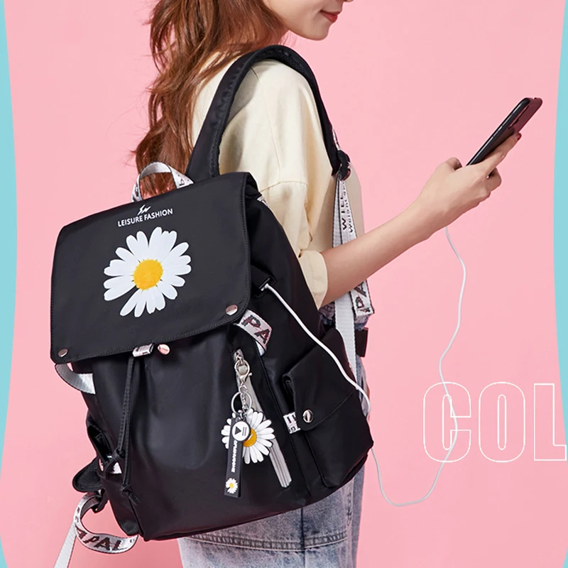 New Black Usb Charging Women Backpack Student Schoolbag Waterproof Travel Bagpack High School Bags For Teenage Girls Kids Flower
New Black Usb Charging Women Backpack Student Schoolbag Waterproof Travel Bagpack High School Bags For Teenage Girls Kids Flower