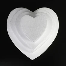 4/6/8/ inch Square Heart Shaped DIY Wedding Decorations Dummy Cake Foam Mould Polystyrene Styrofoam Practice Model