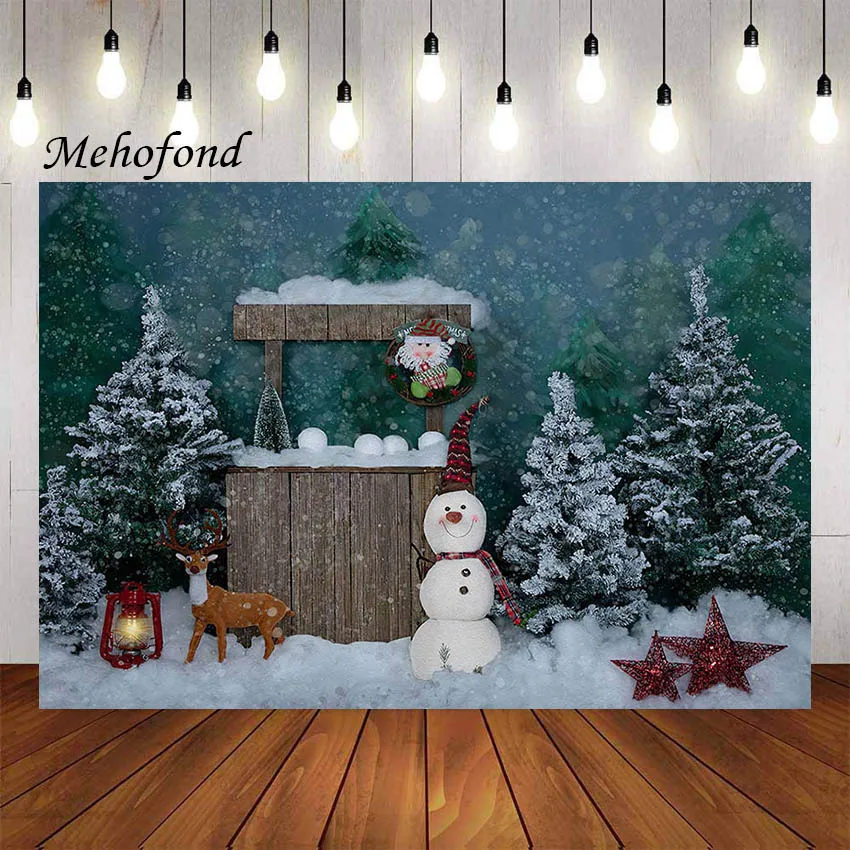 

Фон для фотосъемки Mehofond Зимний снег Рождество Снеговик елки Санта Клаус искусственный фон реквизит для фотостудии