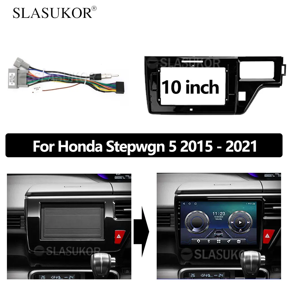 10 INCH Double Din Car Radio Fascia Frame For Honda Stepwgn 5 2015 2016 2017- 2021 Cable installation Trim Dashboard Panel Kit
10 INCH Double Din Car Radio Fascia Frame For Honda Stepwgn 5 2015 2016 2017- 2021 Cable installation Trim Dashboard Panel Kit