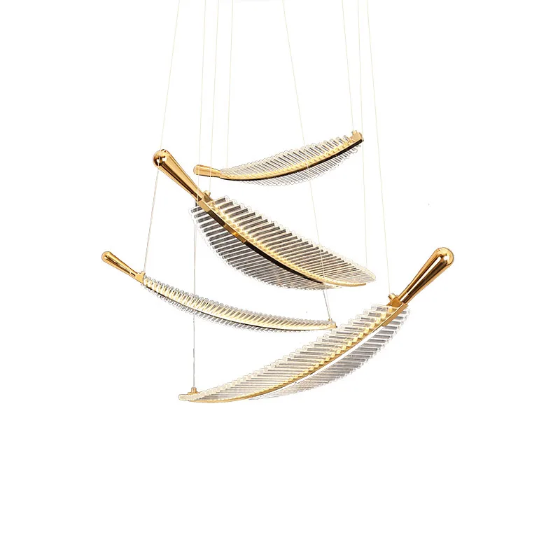 Revolving Staircase Pendant Lamp Villa Duplex Building Living Room Lamps Exhibition Hall Sales Department Feather Combination 
Revolving Staircase Pendant Lamp Villa Duplex Building Living Room Lamps Exhibition Hall Sales Department Feather Combination