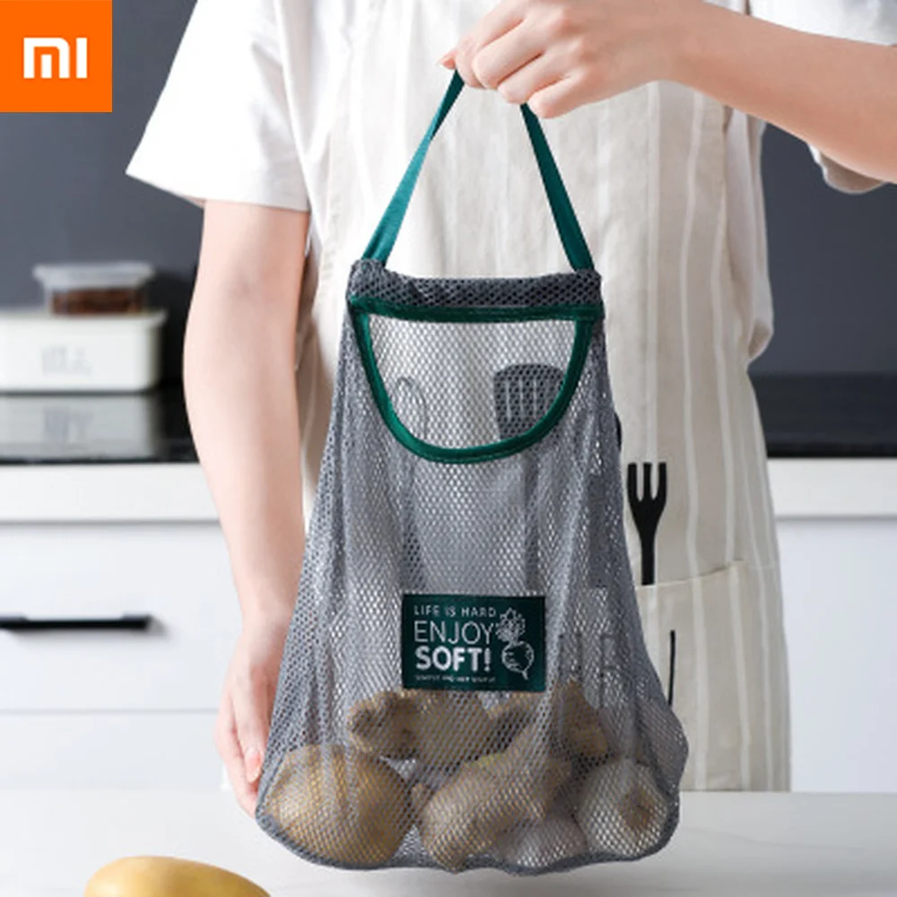 Кухонная Сетчатая Сумка Xiaomi для хранения фруктов и овощей настенная сумка