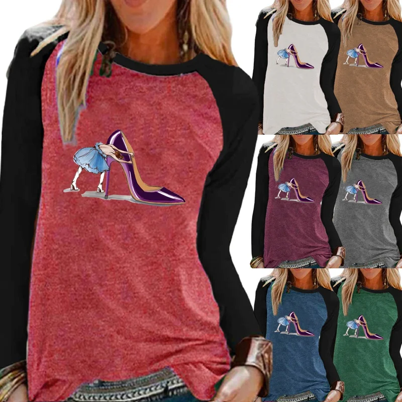 Autumn Fashion Ladies Casual Long-sleeved Shirt Clothing Round Neck Loose Print Color Block T-shirt Oversized Women's T-shirt
Autumn Fashion Ladies Casual Long-sleeved Shirt Clothing Round Neck Loose Print Color Block T-shirt Oversized Women's T-shirt