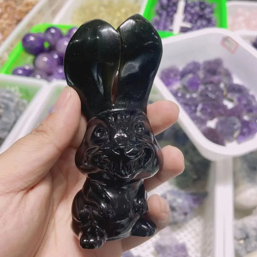High Quality Natural Black Obsidian Rabbit Crystal Energy Healing For Home Decoration ZM 4.12
High Quality Natural Black Obsidian Rabbit Crystal Energy Healing For Home Decoration ZM 4.12