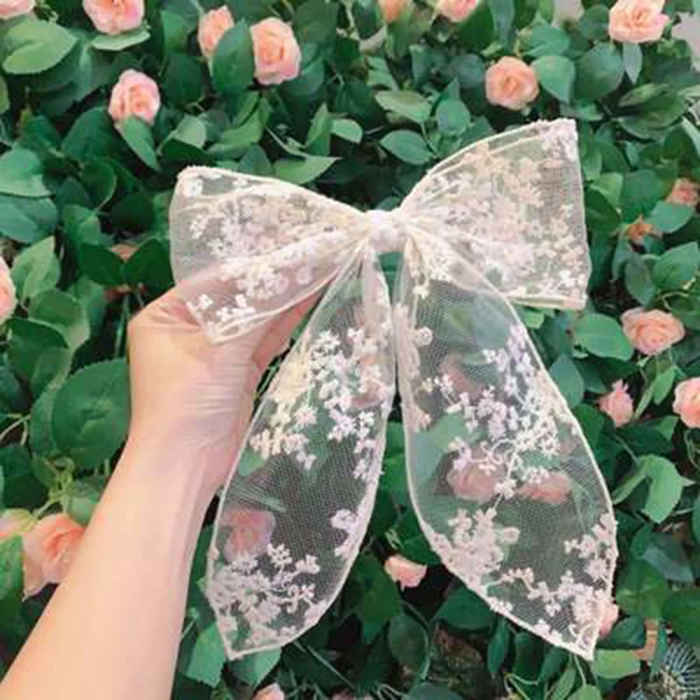 Retro Fairy Embroidered Lace Large Bow Hairpins Sweet Fabric Ribbon Bb Hair Clips Pins Elegant Girls Hair Accessories For Women
Retro Fairy Embroidered Lace Large Bow Hairpins Sweet Fabric Ribbon Bb Hair Clips Pins Elegant Girls Hair Accessories For Women