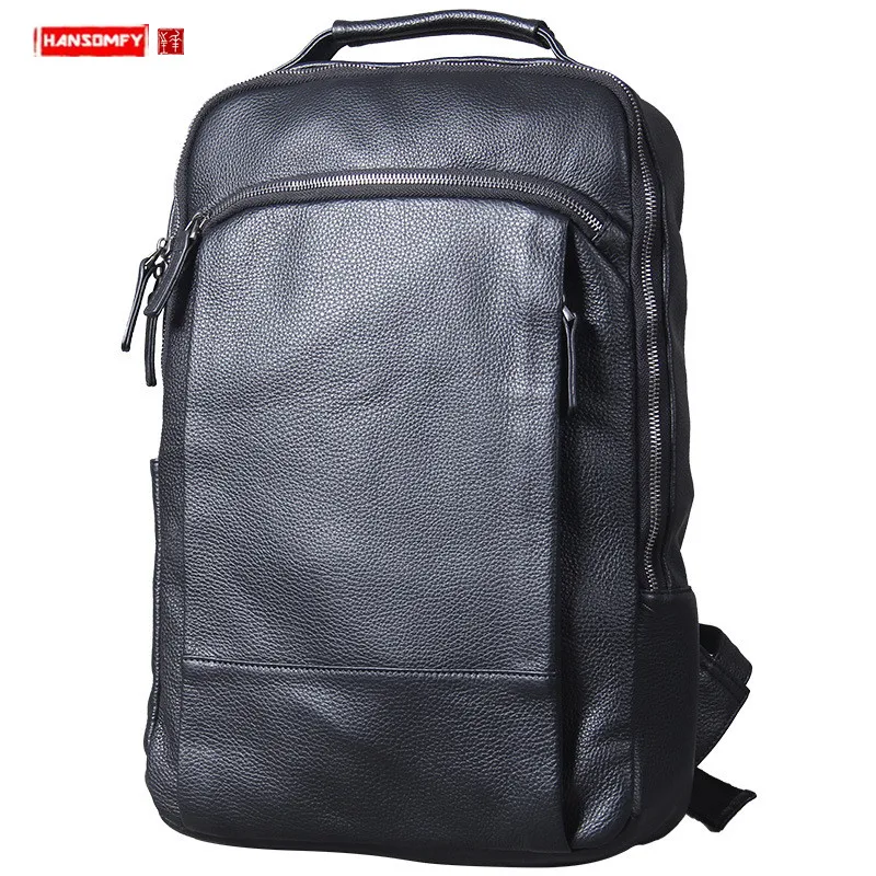 Casual Soft Black Leather Backpack Men Shoulder Bag Male Laptop Bag Schoolbag Travel Backpack Computer Bag First Layer Leather
Casual Soft Black Leather Backpack Men Shoulder Bag Male Laptop Bag Schoolbag Travel Backpack Computer Bag First Layer Leather