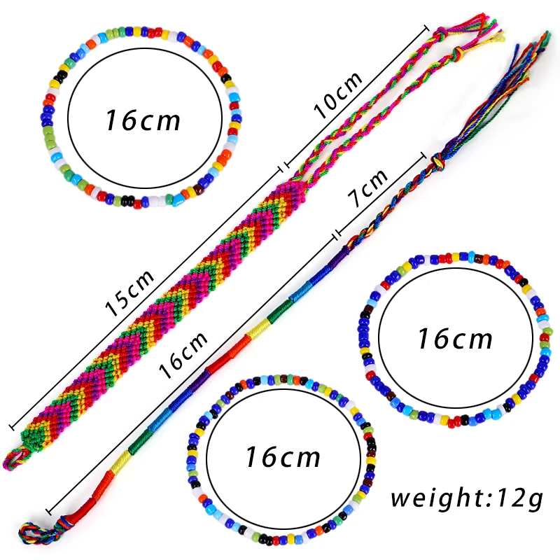5pcs/set Boho Jewelry String Bracelets Cute Braided Bracelet Pack Beaded Friendship Teen Girl Stuff for Sleepove 2570 | Украшения и