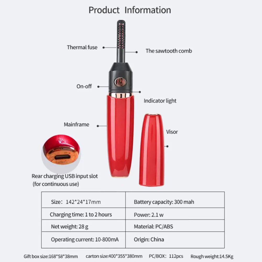Electric Eyelash Curler Mini Heated Eyelashes Lift Curling Applicator USB Rechargeable Portable Electric Makeup Eye Lashes
Electric Eyelash Curler Mini Heated Eyelashes Lift Curling Applicator USB Rechargeable Portable Electric Makeup Eye Lashes