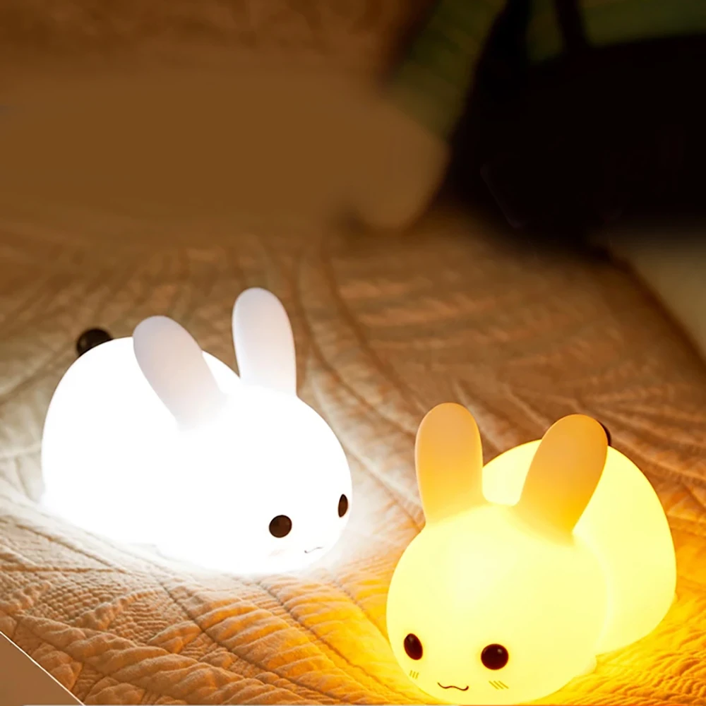 Silicone Touch Rabbit Night Lights Dimmable USB Rechargeable Lamps for Children Baby Gifts Cartoon Cute Animal Bunny Night Lamp
Silicone Touch Rabbit Night Lights Dimmable USB Rechargeable Lamps for Children Baby Gifts Cartoon Cute Animal Bunny Night Lamp