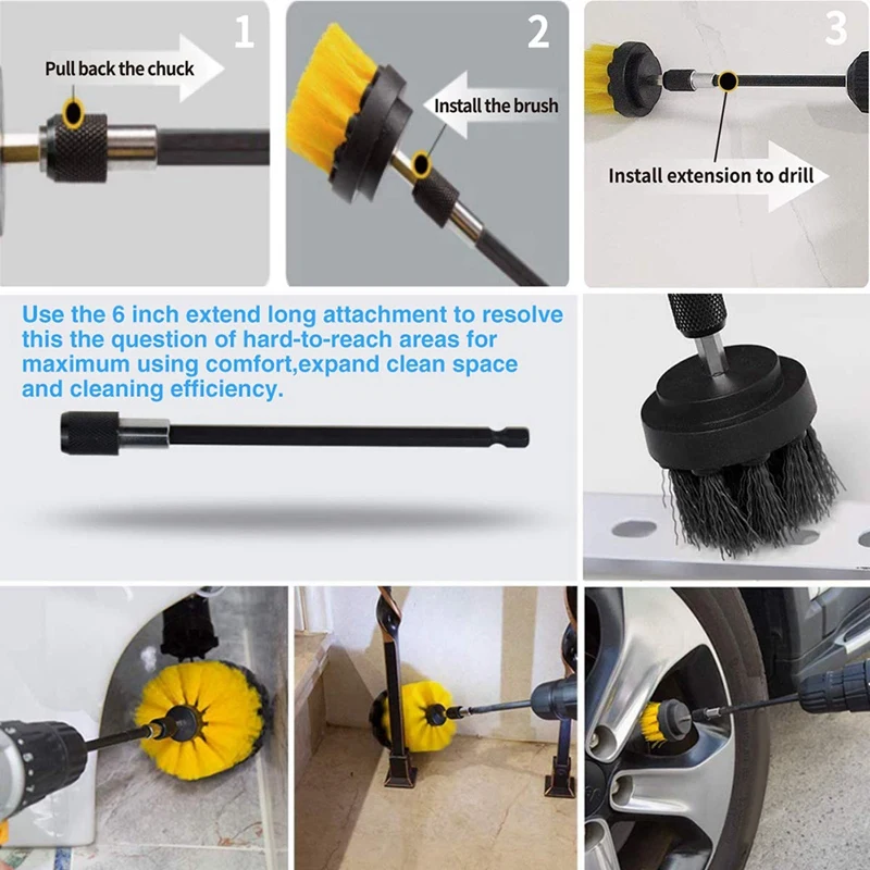 37 PCS Drill Brush Scrub Pads Power Scrubber Cleaning Kit Universal Cleaner Scrubbing Cordless Drill for Bathroom Tile
37 PCS Drill Brush Scrub Pads Power Scrubber Cleaning Kit Universal Cleaner Scrubbing Cordless Drill for Bathroom Tile