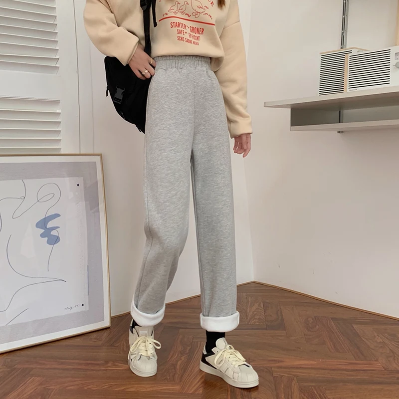Lucyever 2021 Spring New Warm SweatPants Women High Waist Thick Casual Pant Woman Korean Loose Straight Streetwear Pants Mujer
Lucyever 2021 Spring New Warm SweatPants Women High Waist Thick Casual Pant Woman Korean Loose Straight Streetwear Pants Mujer