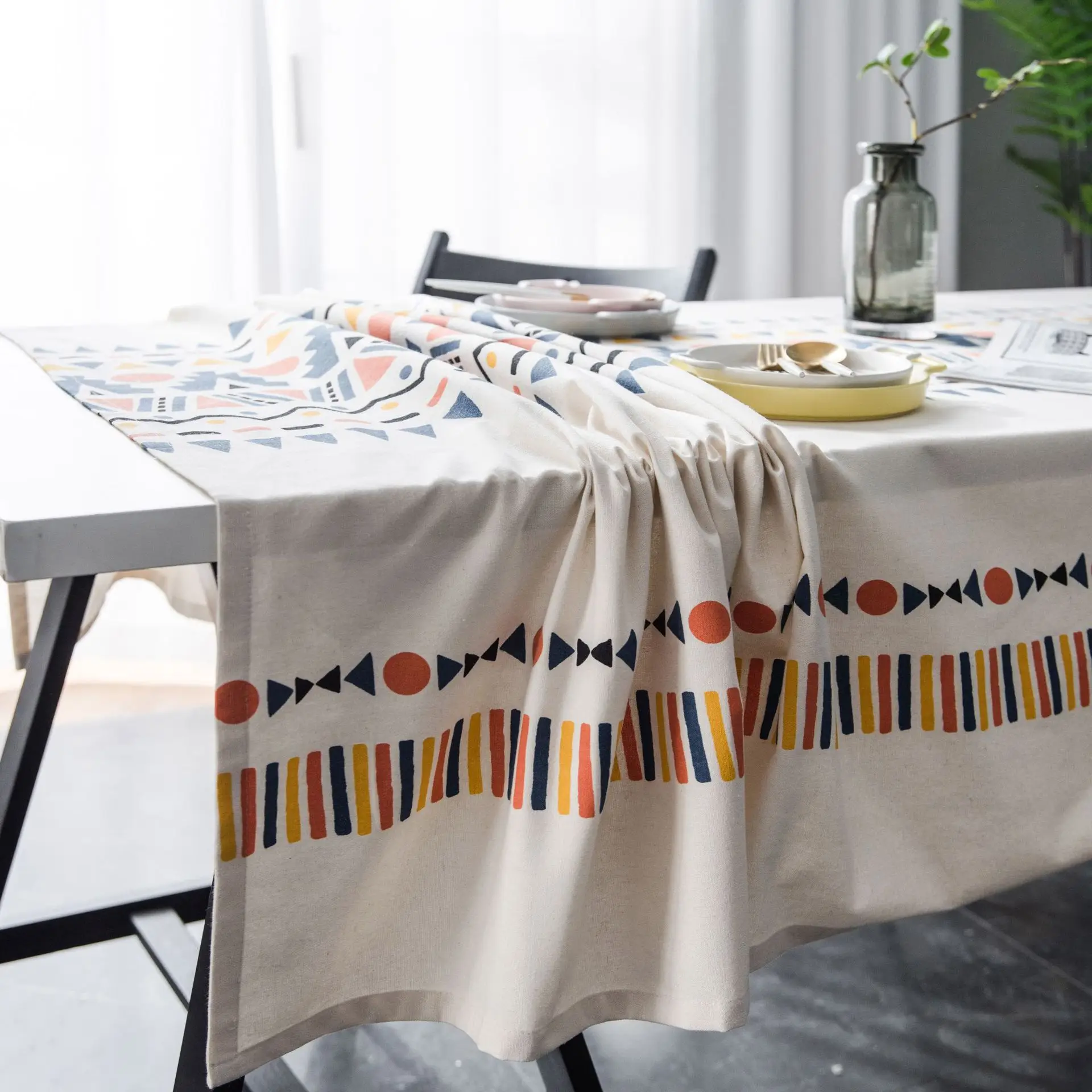 Geometric multicolor printed bohemian living room home tablecloth printed cotton and linen tablecloth square table manteles
Geometric multicolor printed bohemian living room home tablecloth printed cotton and linen tablecloth square table manteles