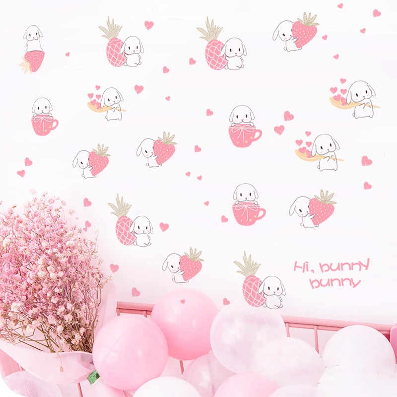 Strawberry Rabbit Wall Stickers Cute Girl Room Bedroom Accessories Home Decor Kitchen Large Wall Decor Princess Stickers 
Strawberry Rabbit Wall Stickers Cute Girl Room Bedroom Accessories Home Decor Kitchen Large Wall Decor Princess Stickers