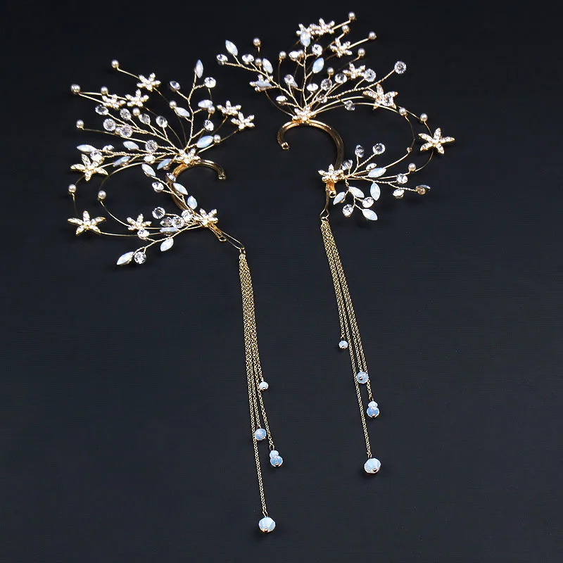 1pair bride ear hanging earrings women daily ear hang tassle flower decoration wedding accessories
1pair bride ear hanging earrings women daily ear hang tassle flower decoration wedding accessories