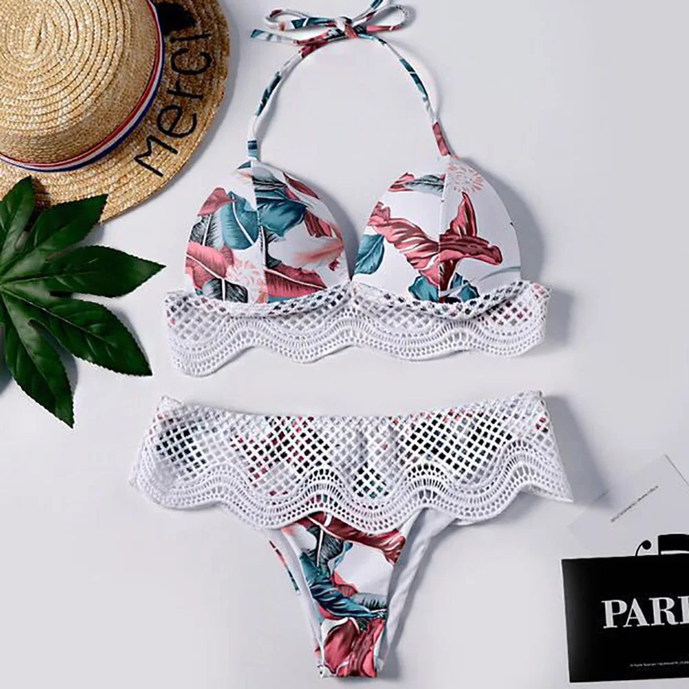 New 2021 Women's Bra Suit Bikini Split Swimsuit LACE BIKINI Women's Sexy Open Back High Waist Swimsuit White Bandage Swimsuit
New 2021 Women's Bra Suit Bikini Split Swimsuit LACE BIKINI Women's Sexy Open Back High Waist Swimsuit White Bandage Swimsuit