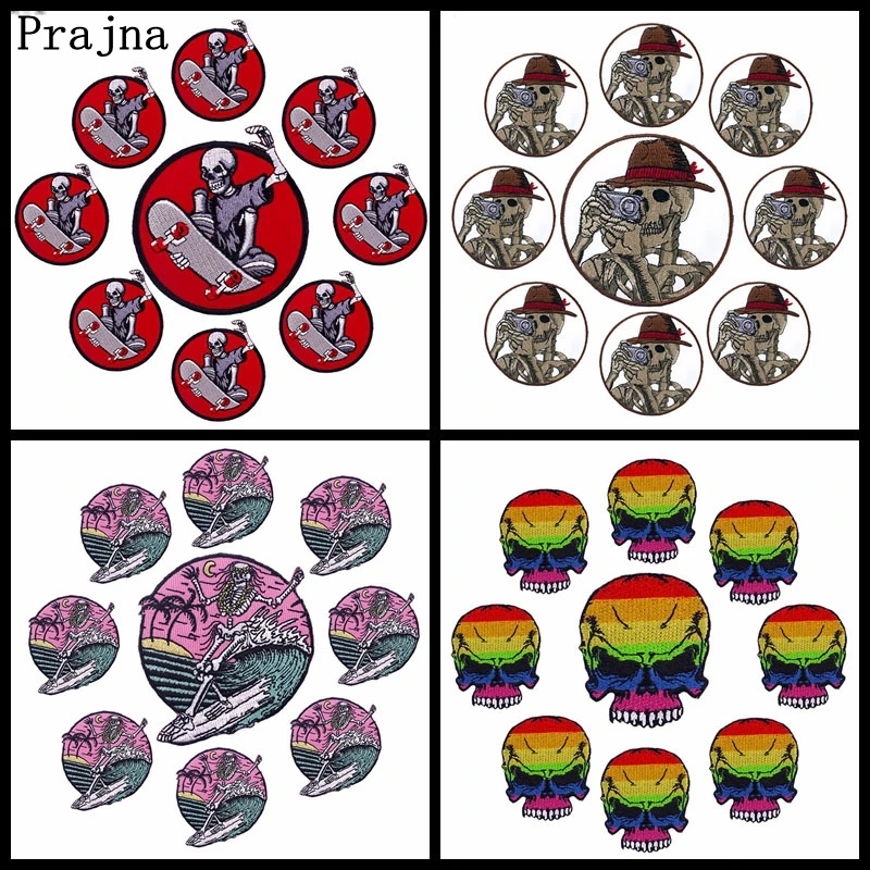 10PCS Hippie Style Skull Embroidered Patches On Clothes Jacket Applique Punk Animal Biker Badge Iron On Patches For Clothing DIY
10PCS Hippie Style Skull Embroidered Patches On Clothes Jacket Applique Punk Animal Biker Badge Iron On Patches For Clothing DIY