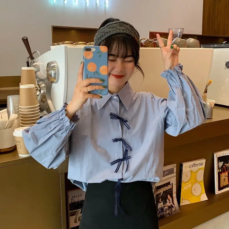 Women 2021 Autumn Winter Fashion Casual Chic Shirts Outwear Top New Female Vintage Blouse Office Lady Button Loose Clothing B394
Women 2021 Autumn Winter Fashion Casual Chic Shirts Outwear Top New Female Vintage Blouse Office Lady Button Loose Clothing B394