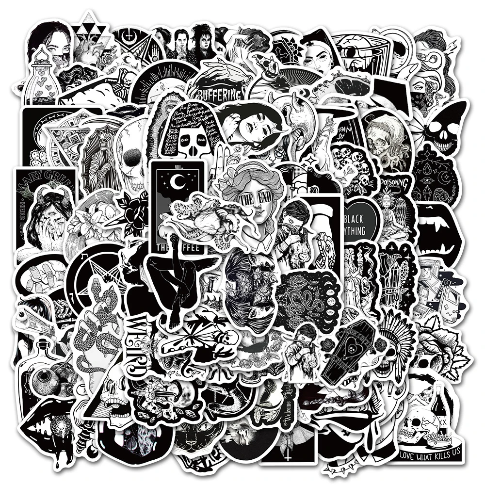 25/50/100Pcs Black White Punk Goth Horror Skull Graffiti Stickers For Motorcycle Car Helmet Guitar Laptop Skateboard Gothi Decal
25/50/100Pcs Black White Punk Goth Horror Skull Graffiti Stickers For Motorcycle Car Helmet Guitar Laptop Skateboard Gothi Decal