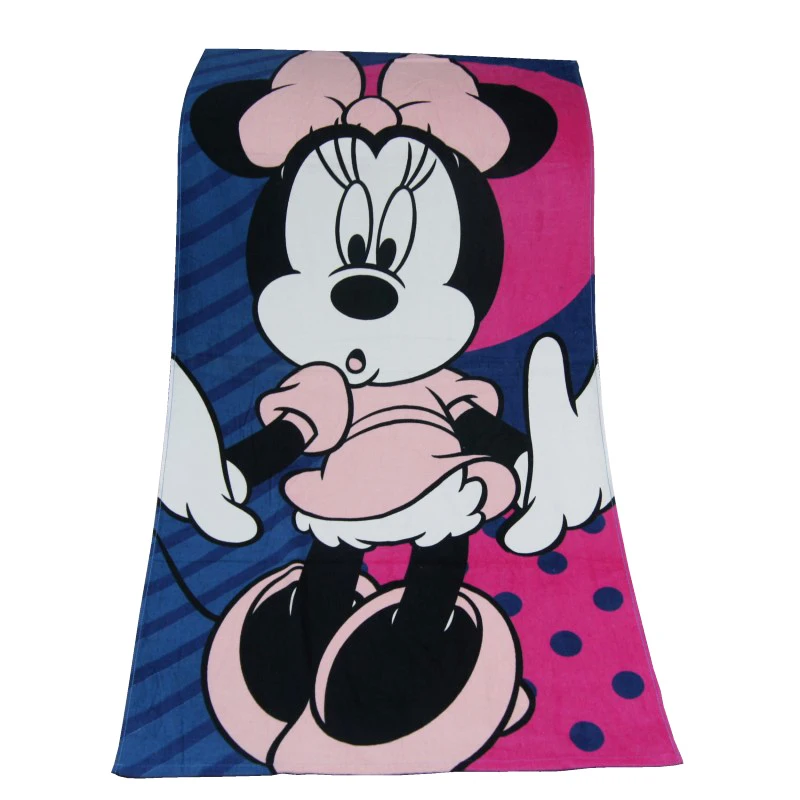 

2023 Disney Cartoon Minnie Mickey Mouse 100% Cotton Girls Kids Teens Bath/Beach Towel 75x150cm Children Swimming Towels