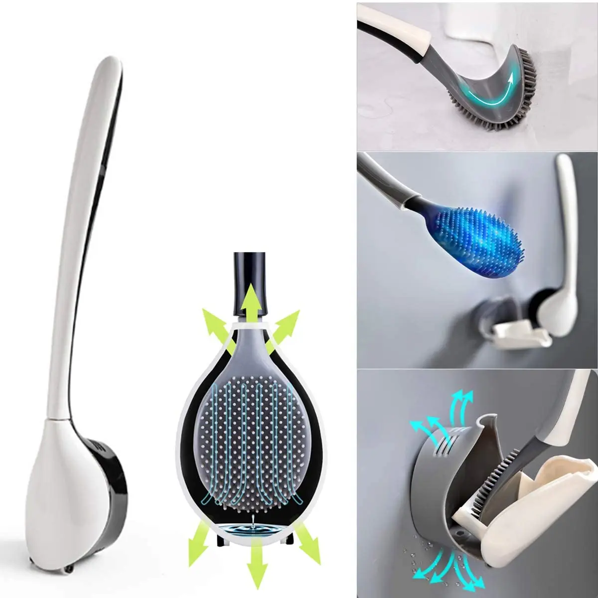 Silicone Brush Head Toilet Brush Bathroom Cleaning Brush and Holder Set Wall Mounted Bathroom Scrubber Brushes Long HandleBrush
Silicone Brush Head Toilet Brush Bathroom Cleaning Brush and Holder Set Wall Mounted Bathroom Scrubber Brushes Long HandleBrush