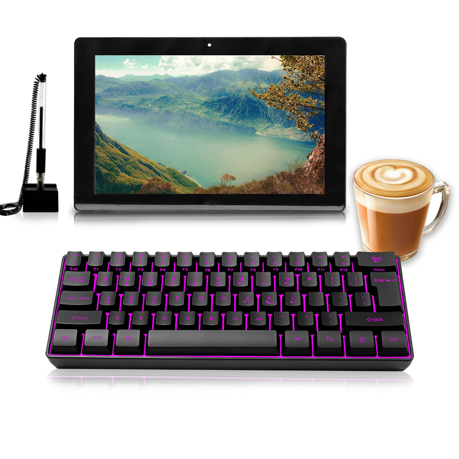 2.4G Bluetooth-compatible Wireless Keyboard Dual Mode Backlight 61 Keys Portable Keyboard for Computer Laptop Tablet Phones 
2.4G Bluetooth-compatible Wireless Keyboard Dual Mode Backlight 61 Keys Portable Keyboard for Computer Laptop Tablet Phones