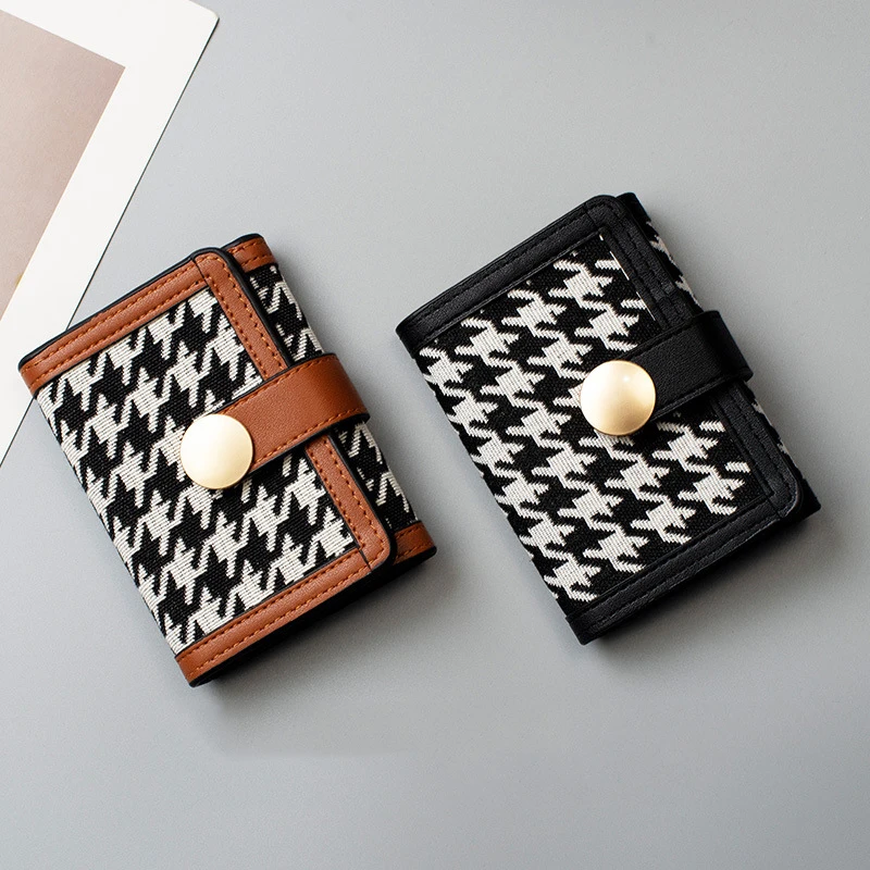 Fashion Short Coin Purse Small Multi Card Position Wallet Female Houndstooth Money Bag with Buckle Mini Leather Clutch sac femme
Fashion Short Coin Purse Small Multi Card Position Wallet Female Houndstooth Money Bag with Buckle Mini Leather Clutch sac femme