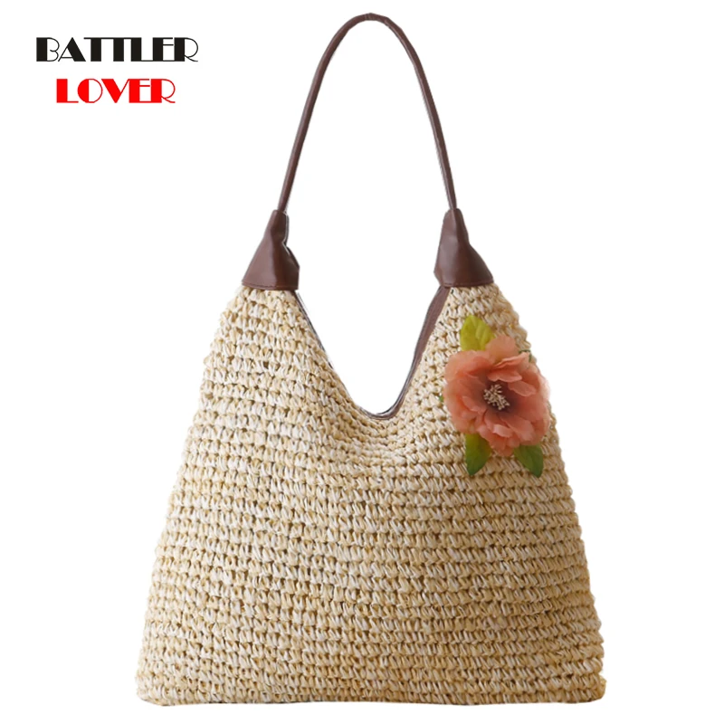 Straw Knitting Beach Handbags For Women 2021 Flowers Design Shoulder Bags Female Brand Casual Totes Ladies Summer Vacation Purse 
Straw Knitting Beach Handbags For Women 2021 Flowers Design Shoulder Bags Female Brand Casual Totes Ladies Summer Vacation Purse